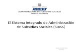 El Sistema Integrado de Administración de Subsidios Sociales (SIASS)
