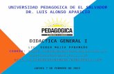 UNIVERSIDAD PEDAGOGICA DE EL SALVADOR Dr. Luis Alonso Aparicio