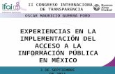 Experiencias en la  implementación  del  acceso  a la  información pública en México