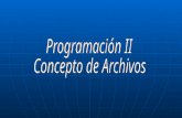 Programación II Concepto de Archivos