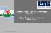 Administración de Recursos humanos. Ing . Marianela  Portillo  Benavidez.