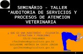 SEMINÁRIO - TALLER “AUDITORIA DE SERVICIOS Y PROCESOS DE ATENCION VETERINARIA”