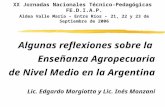 Algunas reflexiones sobre la  Enseñanza Agropecuaria de Nivel Medio en la Argentina