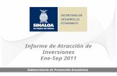 Informe de Atracción de Inversiones Ene-Sep 2011