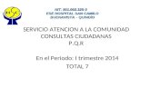SERVICIO ATENCION A LA COMUNIDAD CONSULTAS CIUDADANAS P.Q.R