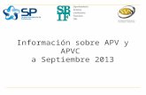 Información sobre APV y APVC  a Septiembre 2013