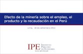 Efecto de la minería sobre el empleo, el producto y la recaudación en el Perú