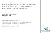 Portafolio Indicativo de proyectos  e iniciativas de proyectos MDL  en desarrollo en Ecuador
