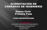 ACREDITACIÓN DE CARRERAS DE INGENIERÍA Nuevo Ciclo  Primera Fase CPRES METROPOLITANO