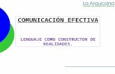 COMUNICACIÓN EFECTIVA LENGUAJE COMO CONSTRUCTOR DE REALIDADES .