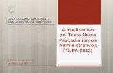 Actualización del Texto Único Procedimientos  Administrativos ( TUPA-2013)