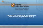 APROVACIÓ DEL PROJECTE DE LLEI AGRÀRIA DE LES  ILLES BALEARS  (SETEMBRE  DE 2014)