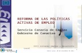 REFORMA DE LAS POLÍTICAS ACTIVAS DE EMPLEO Servicio Canario de Empleo Gobierno de Canarias
