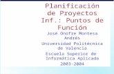 Planificación de Proyectos Inf.: Puntos de Función