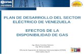 PLAN DE DESARROLLO DEL SECTOR ELÉCTRICO DE VENEZUELA  EFECTOS DE LA  DISPONIBILIDAD DE GAS