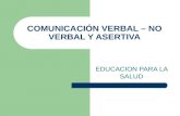 COMUNICACIÓN VERBAL – NO VERBAL Y ASERTIVA