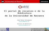 El portal de recursos-e de la Biblioteca  de la Universidad de Navarra José Félix Villanueva