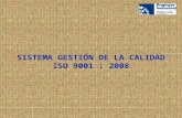 SISTEMA GESTIÓN DE LA CALIDAD  ISO 9001 : 2008