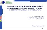 SEMINARIO IBEROAMERICANO SOBRE DESARROLLO DE LA PRODUCTIVIDAD  Y COMPETITIVIDAD EMPRESARIAL