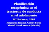 Planificación terapéutica en el  trastorno de conducta en el adolescente MI.Palanca, 2003