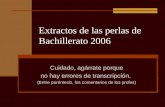 Extractos de las perlas de Bachillerato 2006