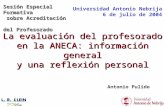 La evaluación del profesorado en la ANECA: información general y una reflexión personal