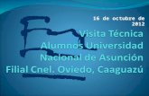 Visita Técnica  Alumnos Universidad Nacional de Asunción Filial Cnel. Oviedo, Caaguazú