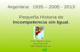 Argentina:  1935 – 2005 - 2013  Pequeña Historia de  Incompetencia sin Igual.