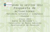 PROGRAMA DE GESTION 2012 Propuesta de actuaciones Residuos Urbanos - Limpieza Viaria