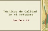 Técnicas de Calidad  en el Software Sesión # 15