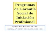 Programas de Garantía Social de Iniciación Profesional