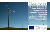 El procedimiento de concurso para la  implantación de parques eólicos en Cataluña