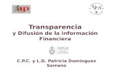 Transparencia y  Difusión  de la  información Financiera