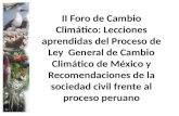 Proceso de construcción de una Ley Marco de Cambio Climático en el Perú