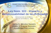 Ley Núm. 103 - Impacto y Responsabilidad de las Entidades