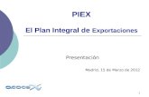 PIEX  El Plan Integral de  Exportaciones