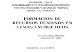 FORMACIÓN DE RECURSOS HUMANOS EN TEMAS ENERGÉTICOS
