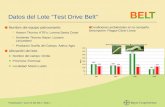 Datos del Lote “Test Drive Belt”