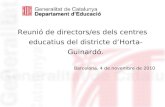 Reunió de directors/es dels centres educatius del districte d’Horta-Guinardó.
