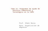 Tema 11: Programas de ayuda de Política Industrial y Tecnológica en la CAPV