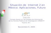 Situación de  Internet 2 en México: Aplicaciones, Futuro