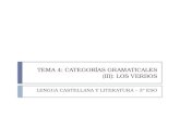 TEMA 4: CATEGORAS GRAMATICALES (III): LOS VERBOS