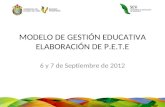 MODELO DE GESTIÓN EDUCATIVA ELABORACIÓN DE P.E.T.E