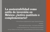 La sustentabilidad como estilo de inversión en México: ¿Activo sustituto o complementario?