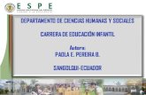 DEPARTAMENTO DE CIENCIAS HUMANAS Y SOCIALES CARRERA DE EDUCACIÓN INFANTIL Autora: