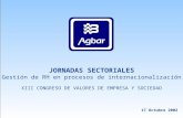 JORNADAS SECTORIALES Gestión de RH en procesos de internacionalización