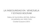 LA INSEGURIDAD EN  VENEZUELA Y ESTADO BOLÍVAR