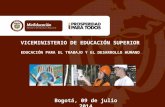 VICEMINISTERIO DE EDUCACIÓN SUPERIOR EDUCACIÓN PARA EL TRABAJO Y EL DESARROLLO HUMANO