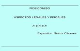 FIDEICOMISO ASPECTOS LEGALES Y FISCALES C.P.C.E.C Expositor: Néstor Cáceres
