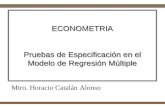 ECONOMETRIA Pruebas de Especificación en el Modelo de Regresión Múltiple
